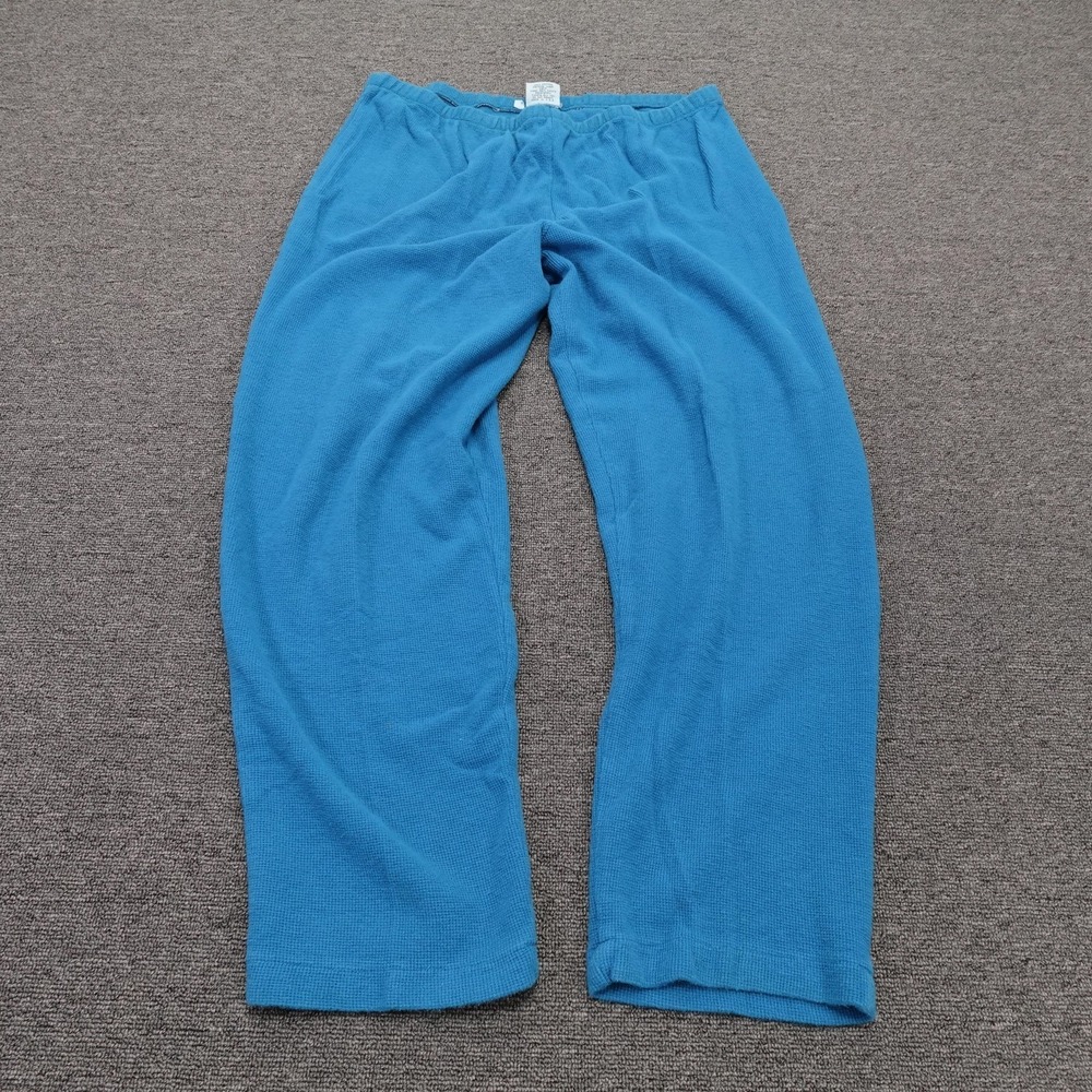Vintage Johnny Was‎ Lounge Pants Womens Large Blue Thermal Knit Cotton 90s